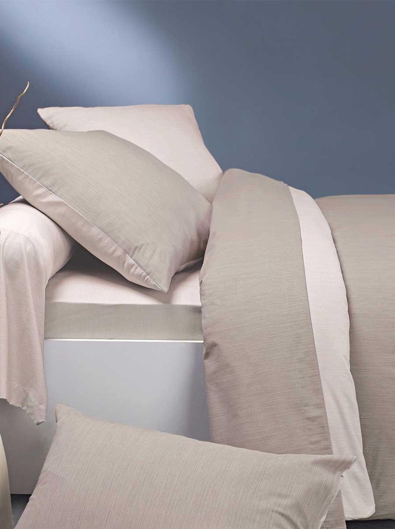 Housse de couette bicolore en viscose de bambou, ÉCORCE Beige - Kiabi