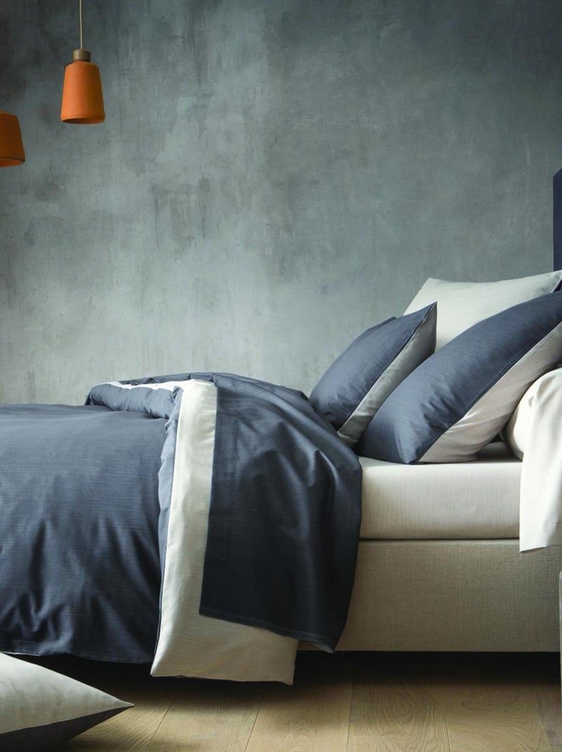 Housse de couette bicolore en viscose de bambou, ÉCORCE Gris - Kiabi