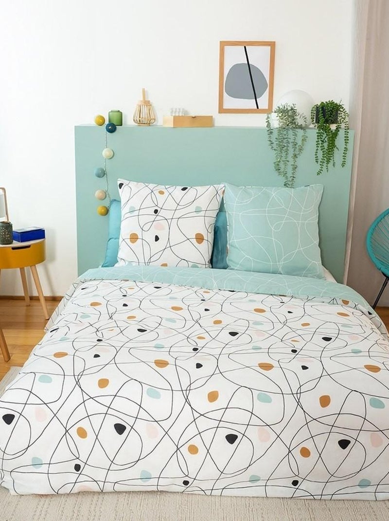 Housse de couette  Blob + taie(s) polycoton Blanc - Kiabi