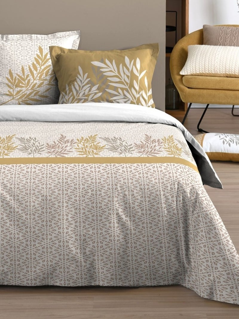 Housse de couette  Boden moutarde + taie(s) coton 57 fils Jaune - Kiabi
