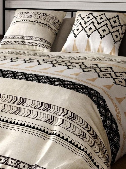 Housse de couette Bohème + taie(s) coton 57 fils - Kiabi Housse de couette Bohème + taie(s) coton 57 fils - Kiabi