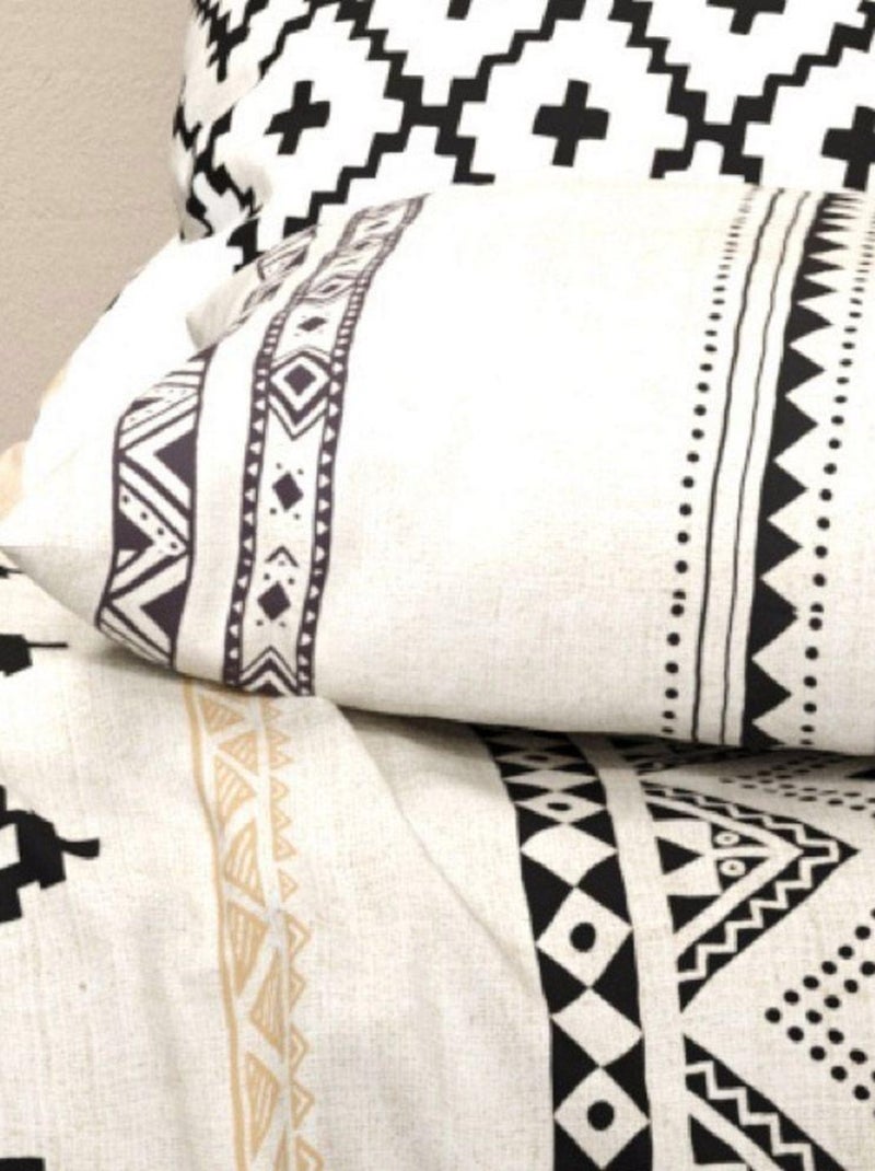 Housse de couette  Bohème + taie(s) coton 57 fils Beige - Kiabi