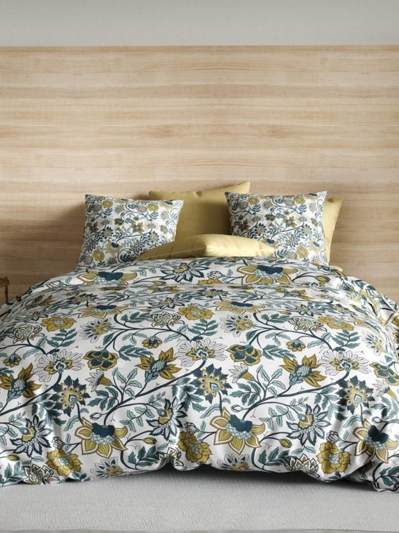 Housse de couette  Bohemia + taie(s) 100% coton 57 fils Blanc - Kiabi