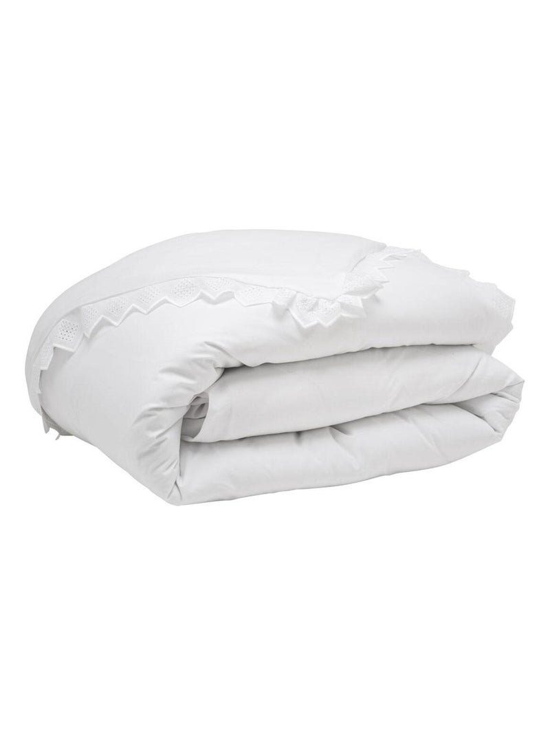 Housse de couette brodée en coton, Made in France, OPÉRA Blanc - Kiabi