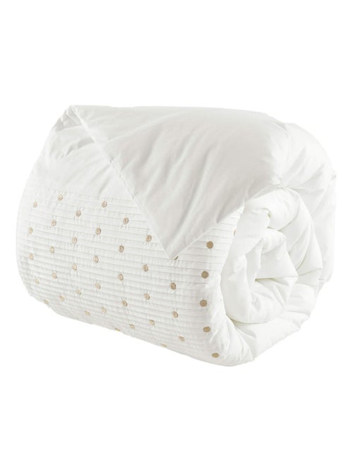 Housse de couette brodée plis religieuses - Kiabi