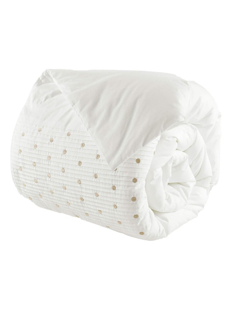 Housse de couette brodée plis religieuses Blanc - Kiabi