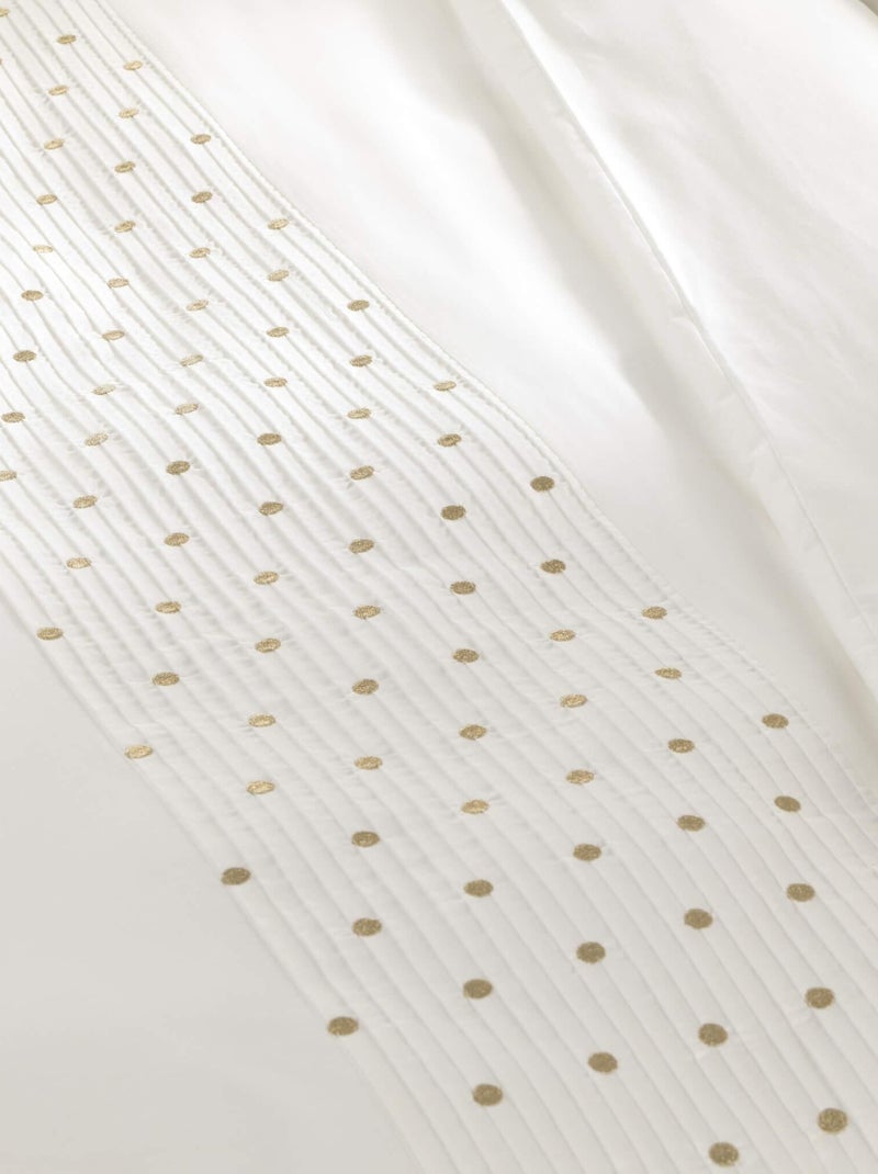 Housse de couette brodée plis religieuses Blanc - Kiabi