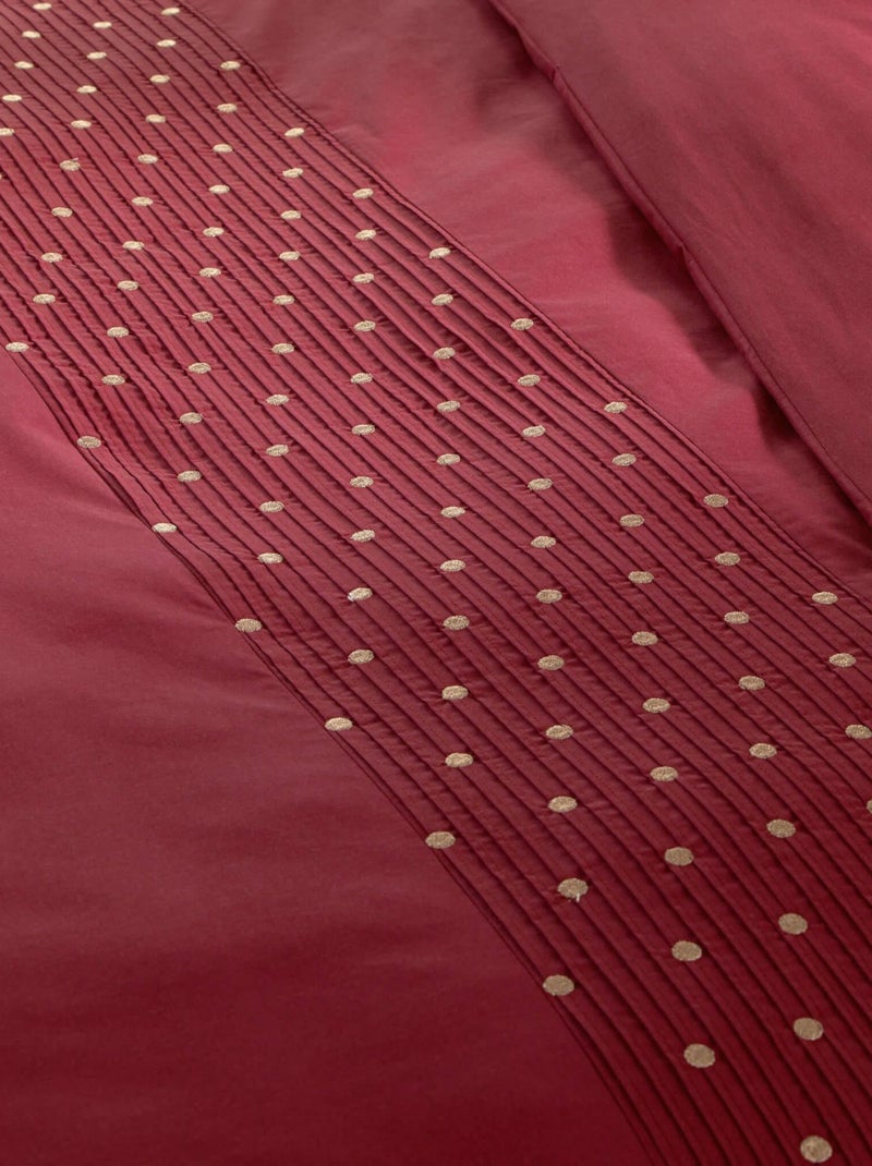 Housse de couette brodée plis religieuses Bordeaux - Kiabi