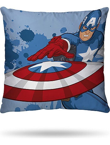 Housse de couette Captain America et Iron Man Marvel 140x200 cm - 100% Coton - Bleu/Jaune