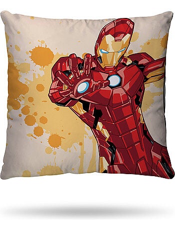Housse de couette Captain America et Iron Man Marvel 140x200 cm - 100% Coton - Bleu/Jaune