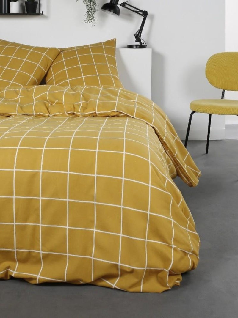 Housse de couette  Carjaune + taie(s) 100% coton flanelle Jaune - Kiabi