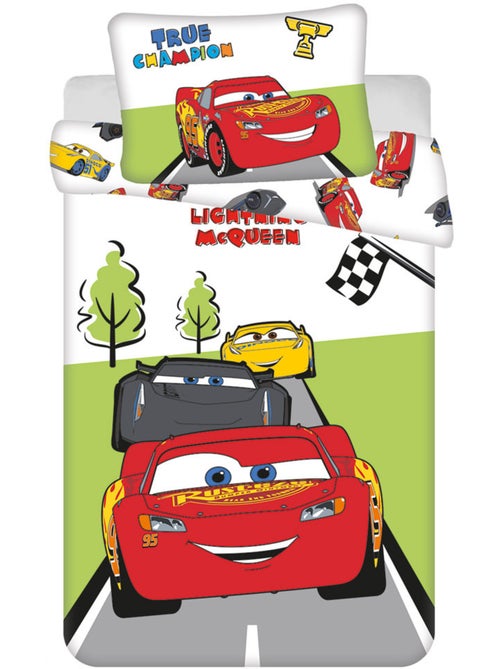 Housse de Couette Cars Champion 100x135 cm + Taie - Parure de lit bébé - Kiabi