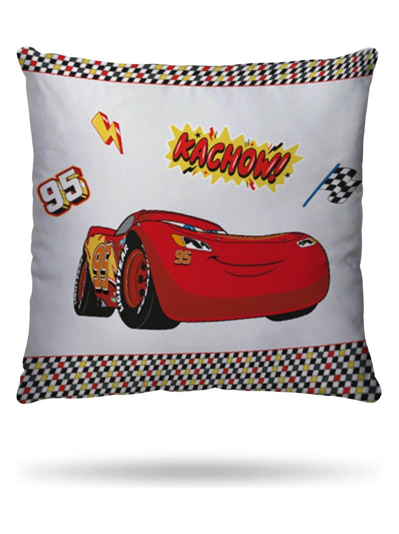 Housse de couette Cars Disney 140x200 cm - 100% Coton - Blanc et rouge Blanc - Kiabi