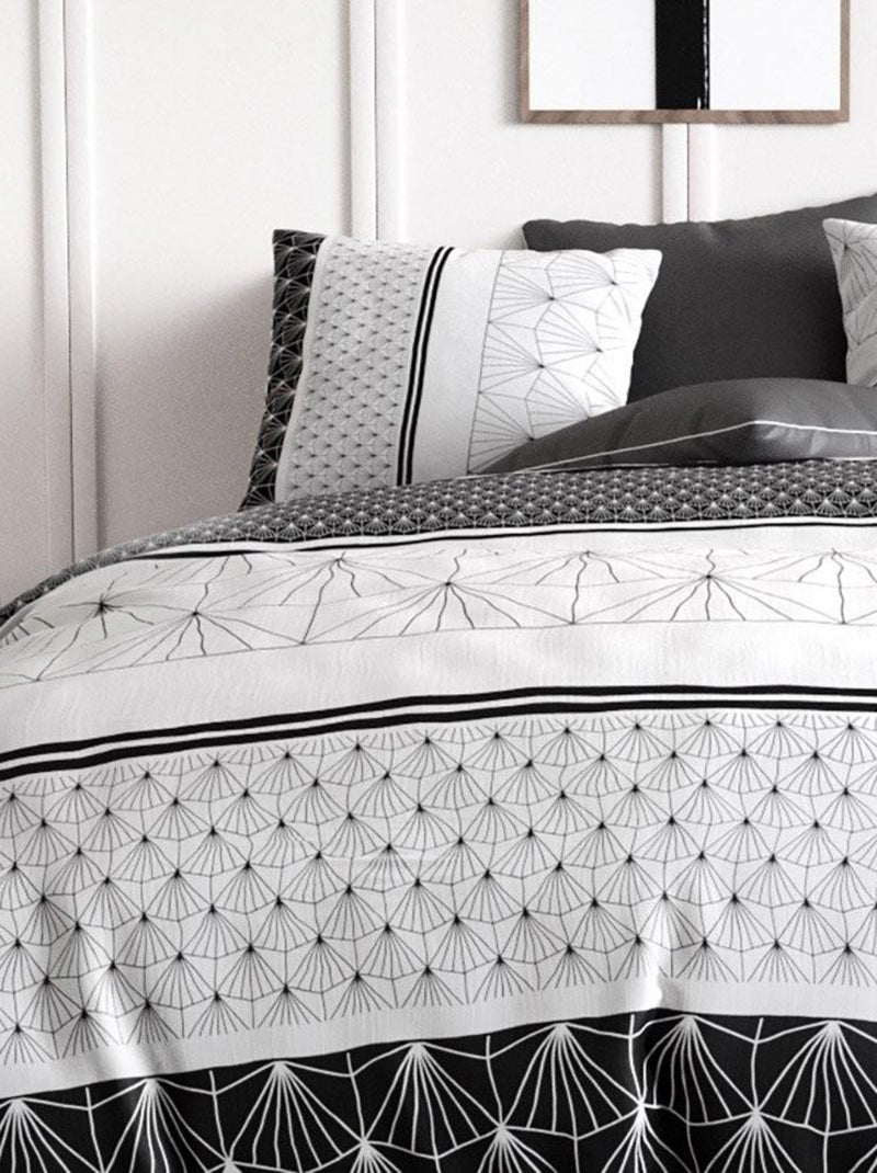 Housse de couette  Casta + taie(s) coton 57 fils Blanc - Kiabi
