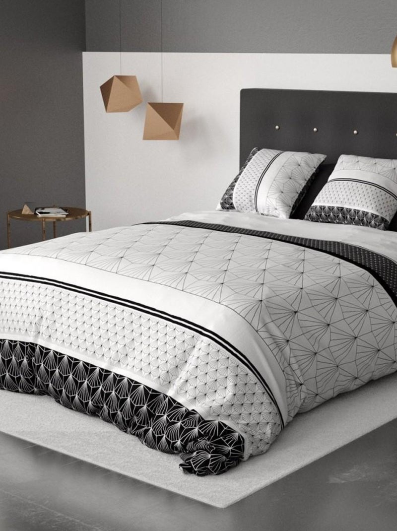 Housse de couette  Casta + taie(s) coton 57 fils Blanc - Kiabi