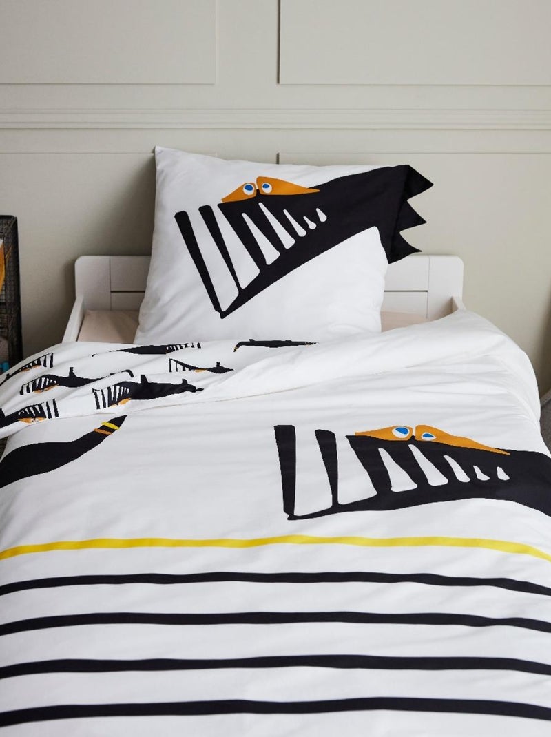 Housse de couette Catimini City 140x200 cm et taie d'oreiller - 100% Coton Blanc - Kiabi