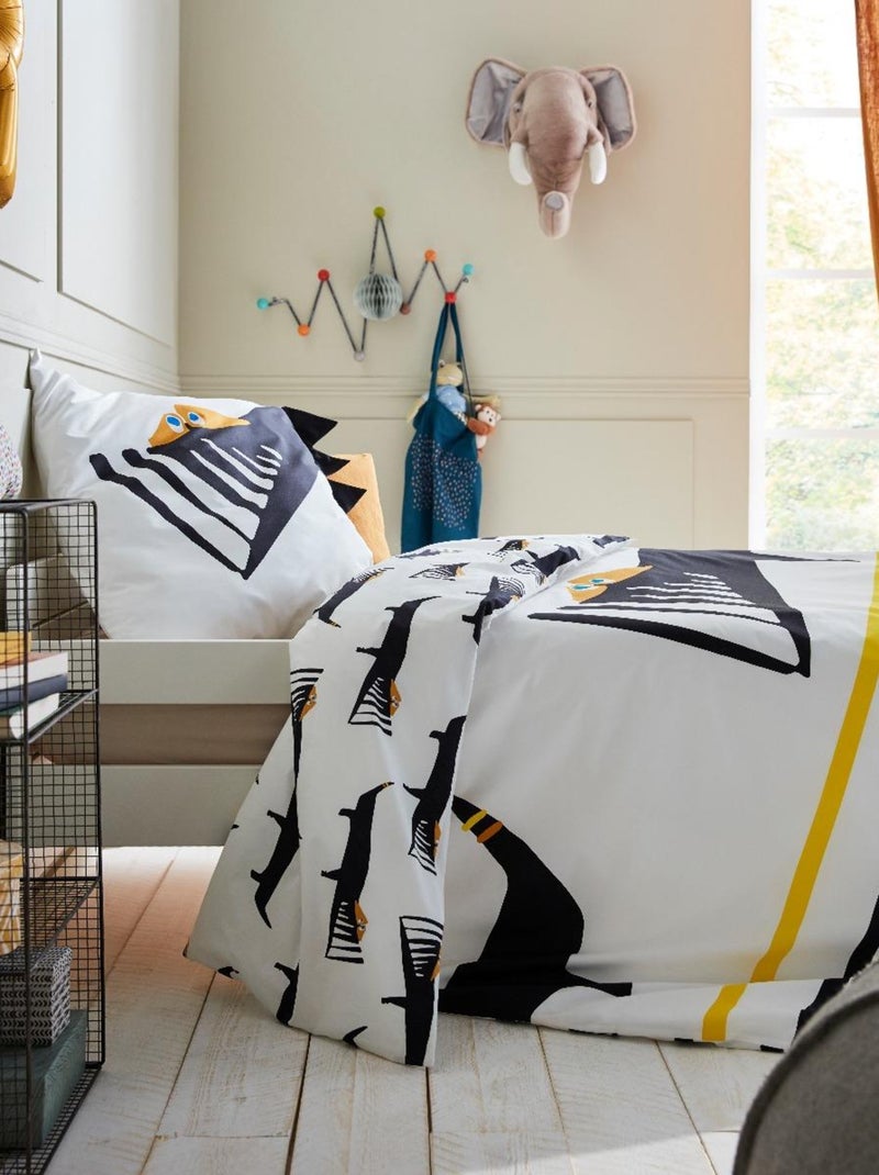 Housse de couette Catimini City 140x200 cm et taie d'oreiller - 100% Coton Blanc - Kiabi
