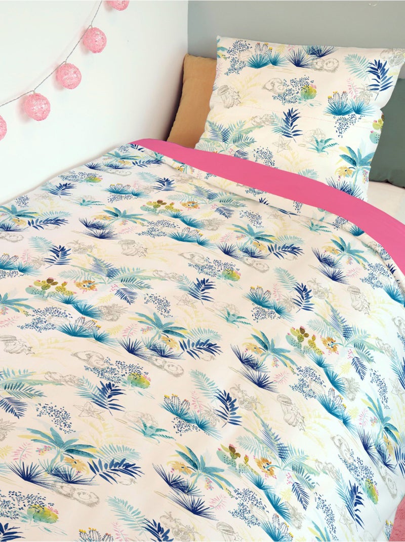 Housse de couette Catimini Oasis 140x200 cm et taie d'oreiller - 100% Coton Blanc - Kiabi