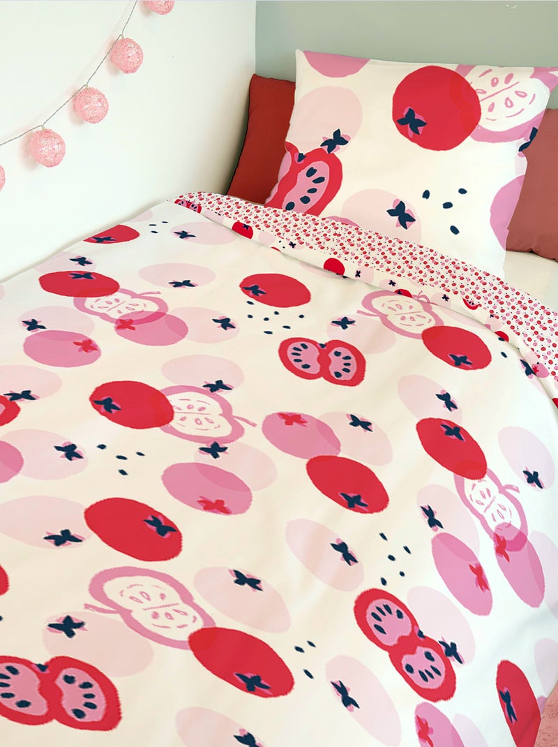 Housse de couette Catimini Pommes 140x200 cm et taie d'oreiller - 100% Coton - Blanc Blanc - Kiabi