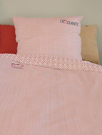 Housse de couette Catimini Tomates 140x200 cm et taie d'oreiller - 100% Coton - Rose