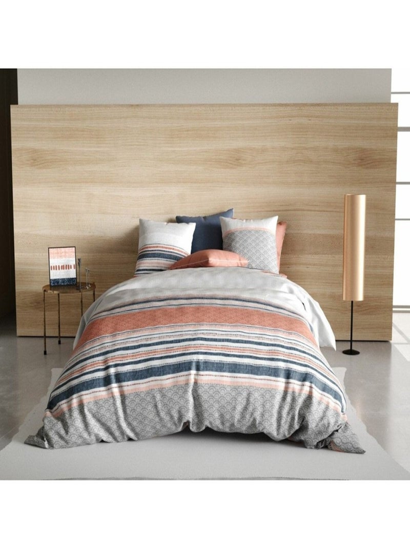Housse de couette  Chakra + taie(s) 100% coton 57 fils Bleu - Kiabi