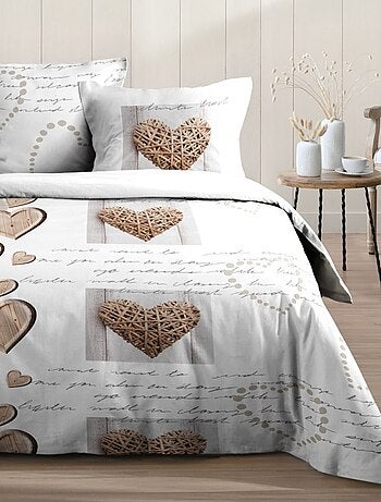 Housse de couette CHARMING + 2 taies coton 57 fils