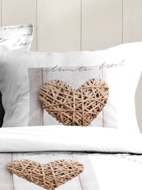 Housse de couette CHARMING + 2 taies coton 57 fils - Kiabi