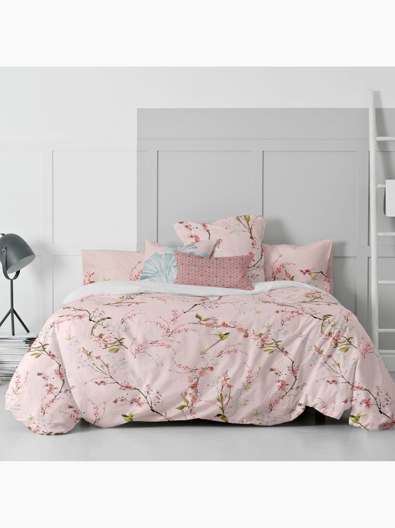 Housse de couette Chinoiserie rose "Happyfriday" Blanc - Kiabi