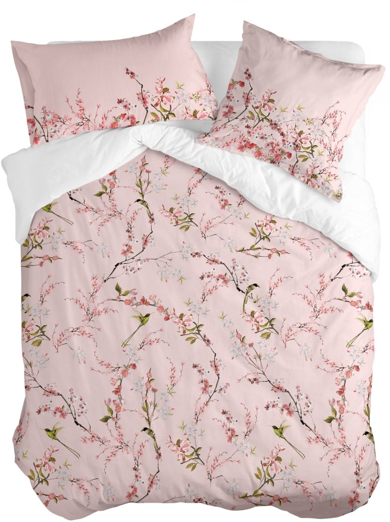 Housse de couette Chinoiserie rose "Happyfriday" Blanc - Kiabi