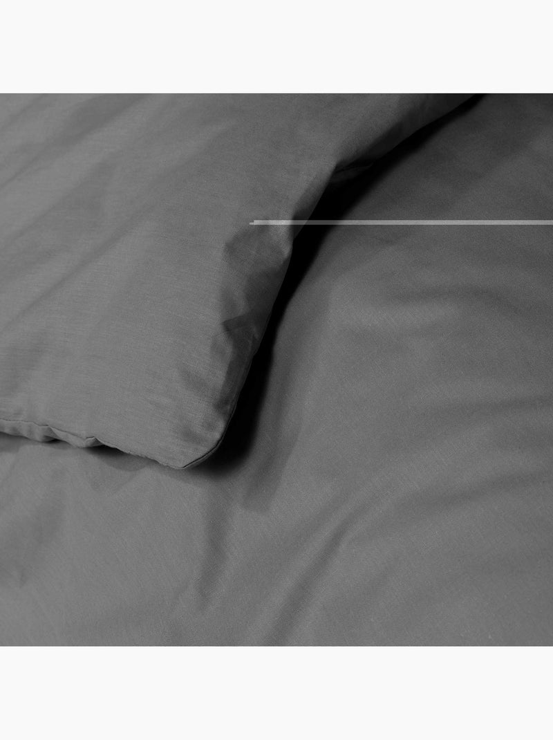 Housse de couette collection line Noir Gris anthracite - Kiabi