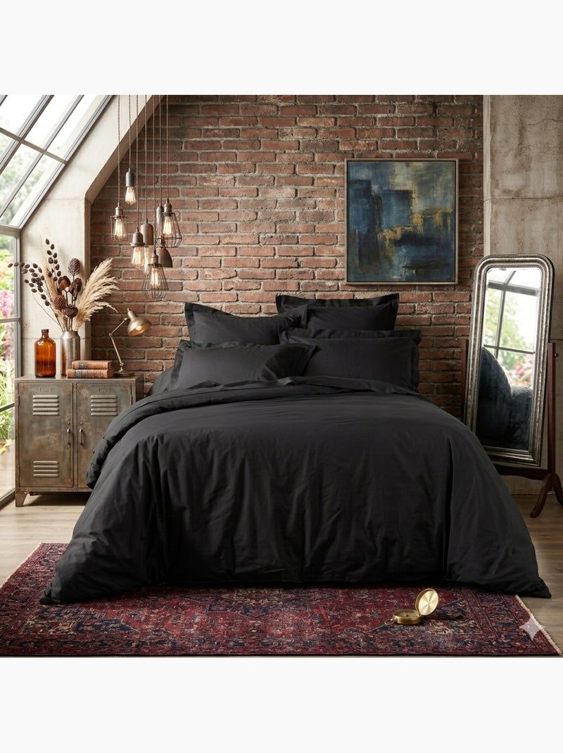 Housse de couette Collection Line Noir - Kiabi