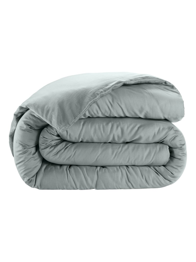 Housse de couette Collection Satin de coton Vert clair - Kiabi