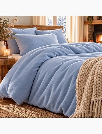 Housse de couette coton 57 fils en molleton flanelle toudoux