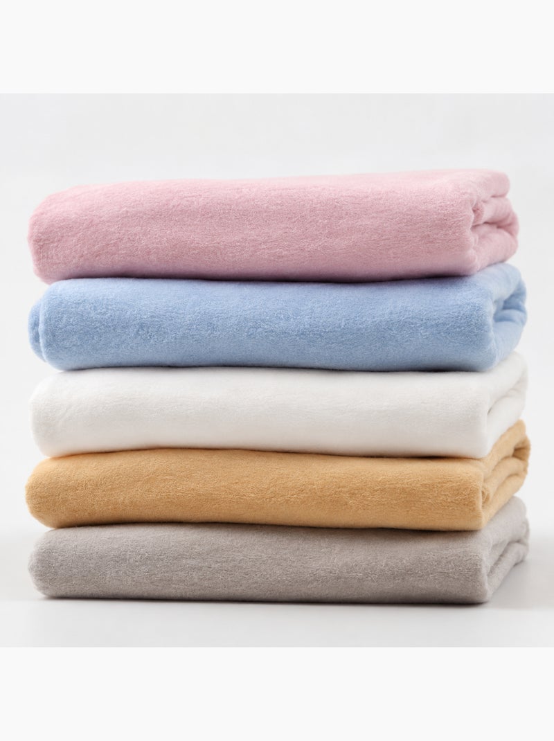 Housse de couette coton 57 fils en molleton flanelle toudoux Bleu - Kiabi