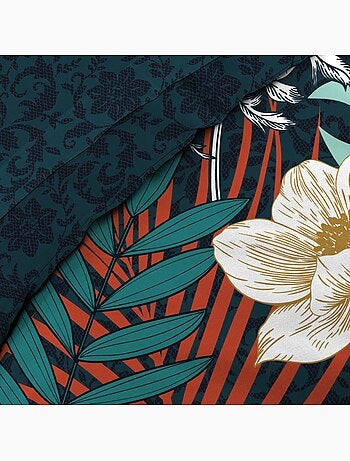 Housse de couette coton 6 pieces 220 x 240 cm Fleur d'adison