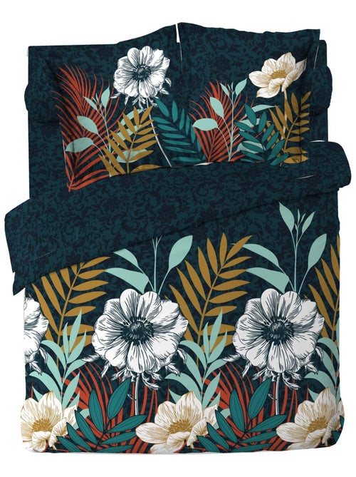 Housse de couette coton 6 pieces 220 x 240 cm Fleur d'adison - Kiabi