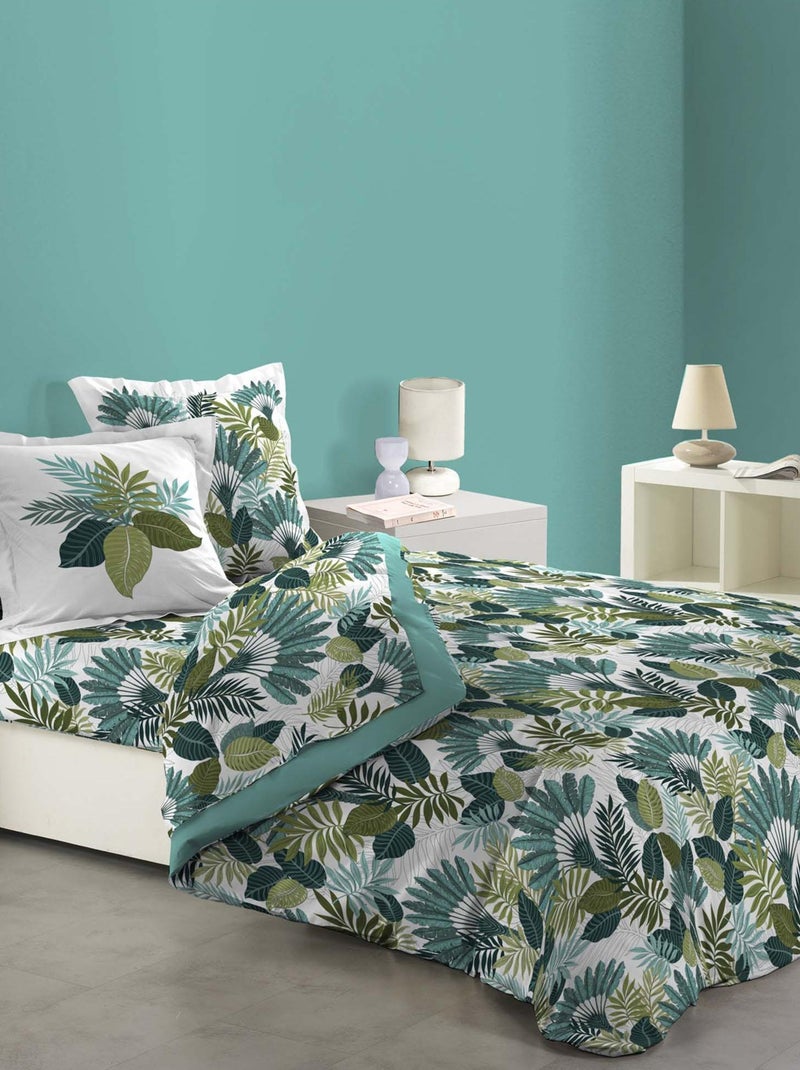 Housse de couette coton 6 pieces Feuilles Panazio Vert - Kiabi
