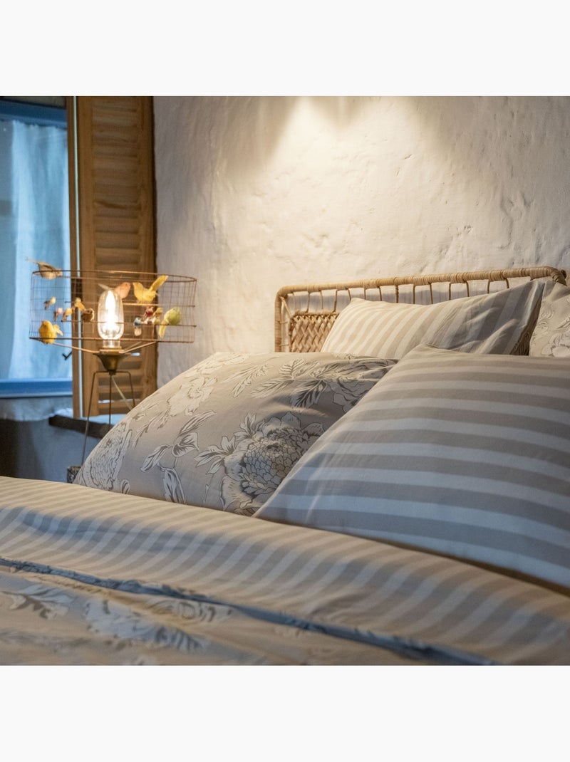 Housse de couette coton à fleurs Beige - Kiabi