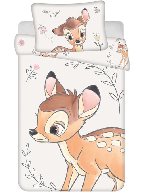 Housse de Couette coton Bambi 100x135 cm avec taie - Parure de lit enfant - Kiabi