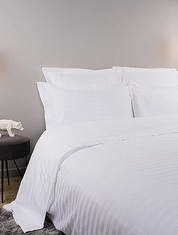 Housse de couette coton bande satin 120 fils RÊVE
