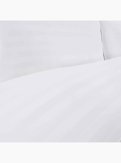 Housse de couette coton bande satin 120 fils RÊVE - Kiabi