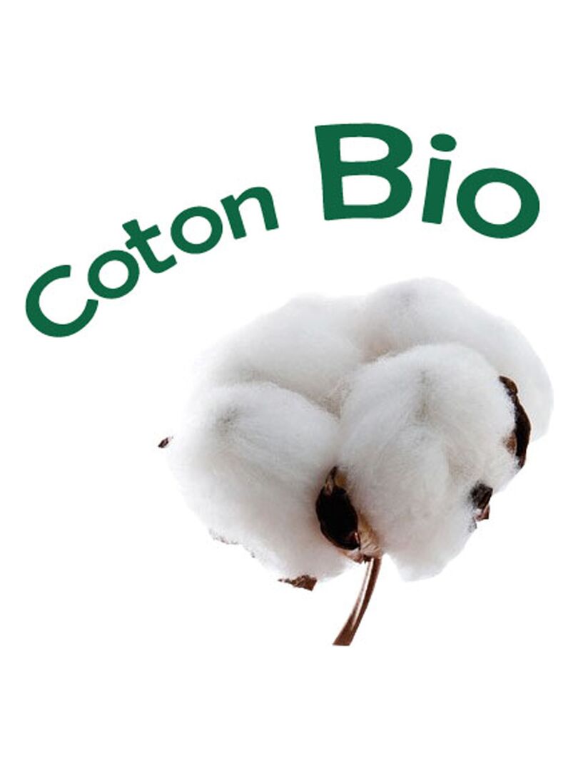 Housse de couette Coton Bio 57 fils - 'P'tit Basile' Blanc - Kiabi