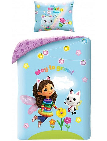 Housse de Couette coton Gabby et la Maison Magique "Way to grow" 140 cm x 200 cm + taie