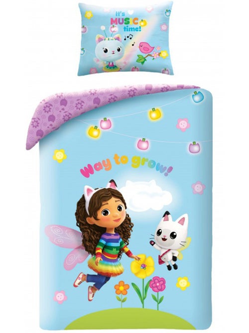 Housse de Couette coton Gabby et la Maison Magique "Way to grow" 140 cm x 200 cm + taie - Kiabi