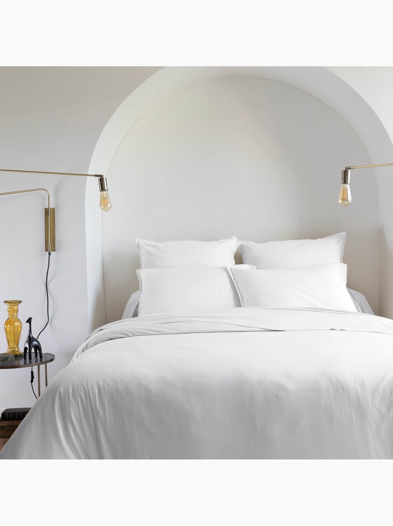 Housse de couette coton lavé Blanc - Kiabi