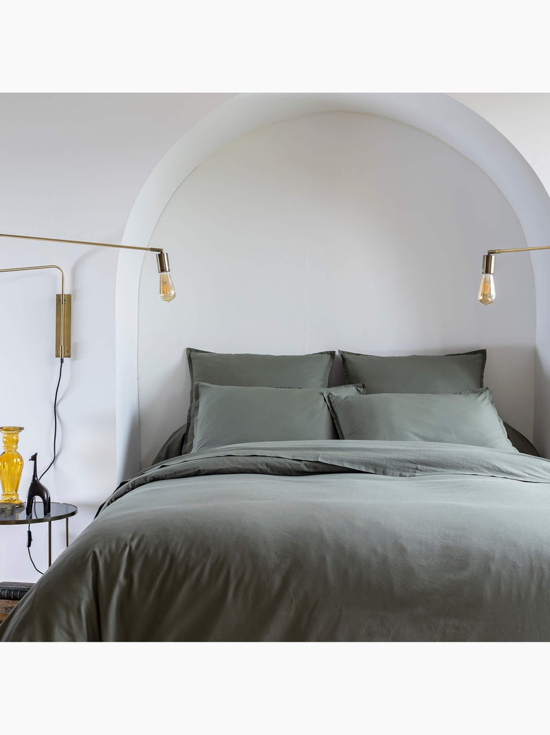 Housse de couette coton lavé Blanc - Kiabi
