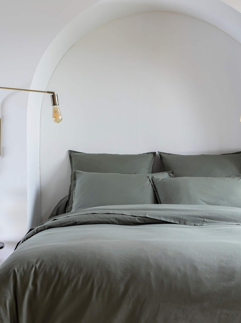 Housse de couette coton lavé Bleu - Kiabi