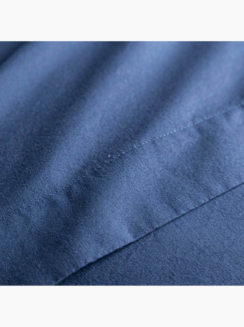 Housse de couette coton lavé Bleu marine - Kiabi