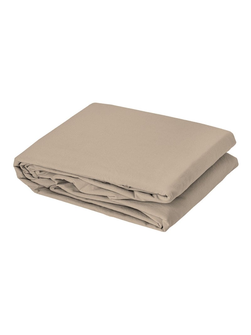 Housse de couette coton Lavé Oekotex Beige - Kiabi
