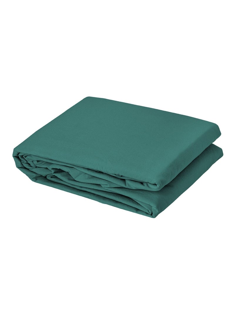 Housse de couette coton Lavé Oekotex Bleu paon - Kiabi